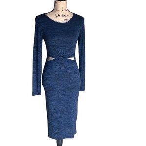 Forever 21 Cut Out Bodycon Blue Black Dress Sz Small